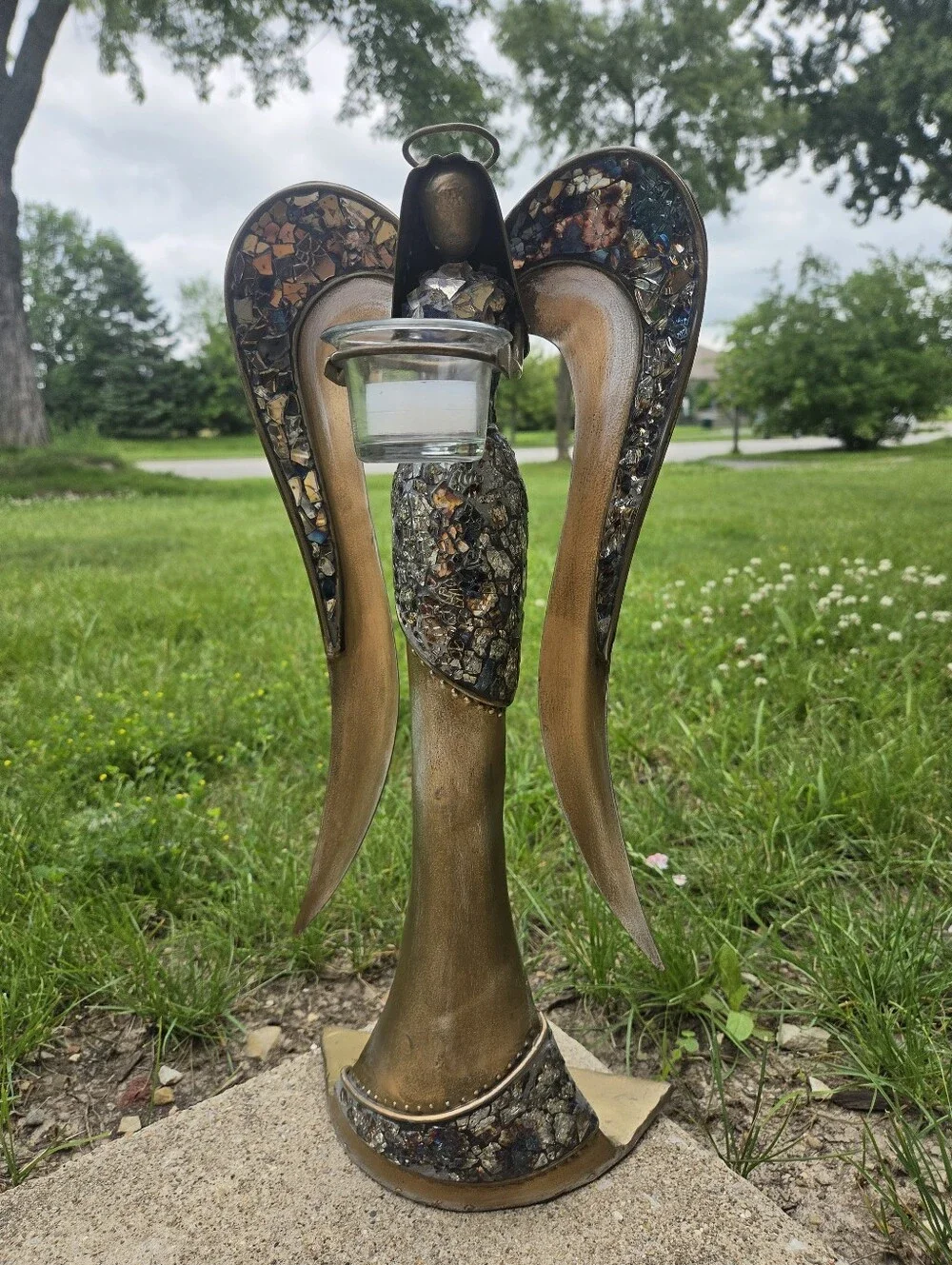 Vintage Pier 1 Imports Mosaic Angel Candle Holder – 19